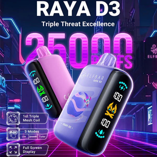 ELFBAR RAYA D3 DISPOSABLE VAPE 25000 PUFFS