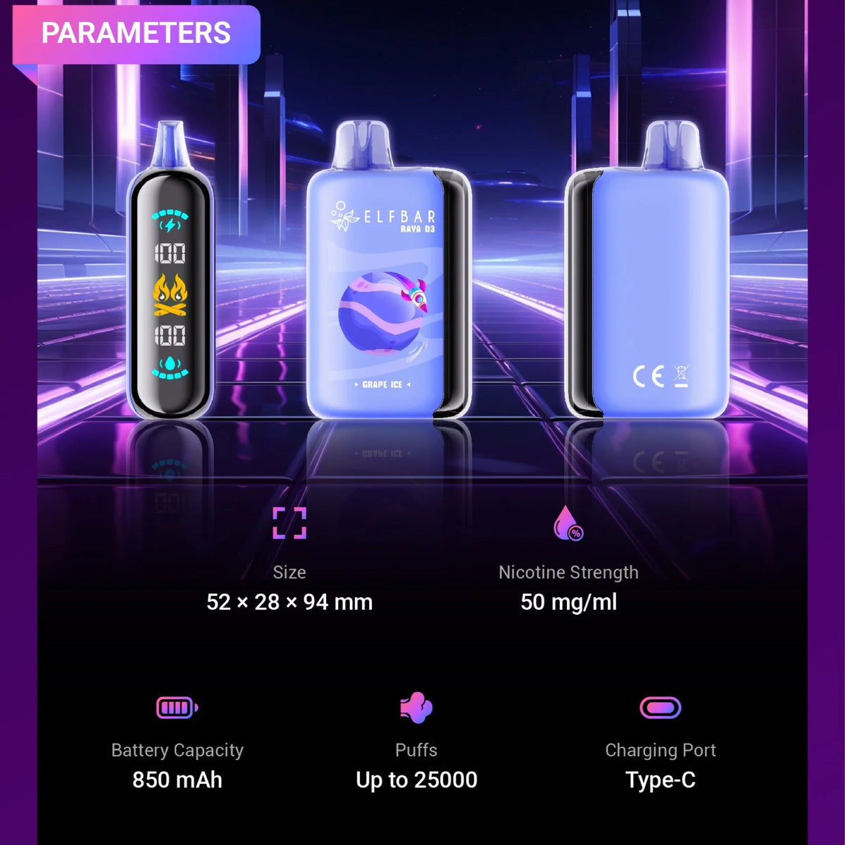 ELFBAR RAYA D3 DISPOSABLE VAPE 25000 PUFFS