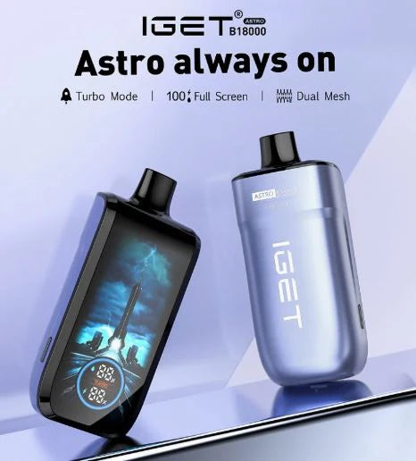iGet Astro B18000 Puffs with Full Screen Digital Display